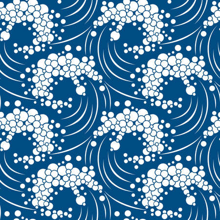 Seamless from blue waves (can be repeated and scaled in any size)のイラスト素材