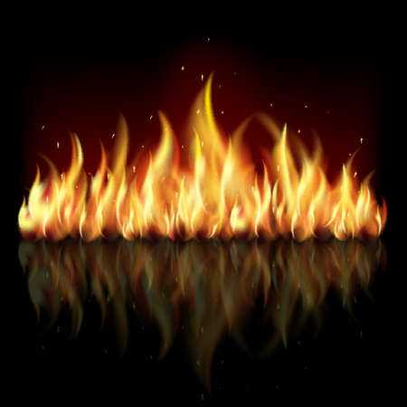 Black background with flame.EPS10. Mesh.This file contains transparency.のイラスト素材