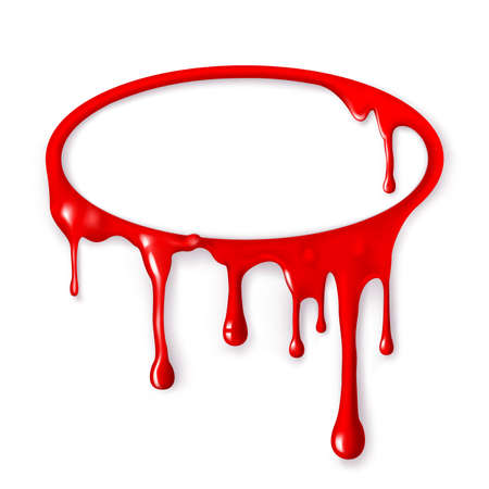 Frame of paint drips of red color  Mesh  Clipping Mask のイラスト素材