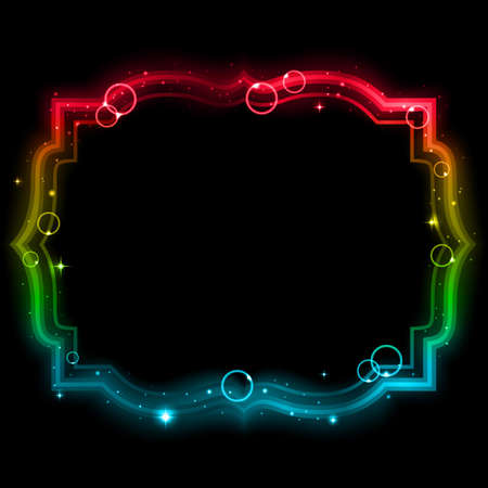 Glowing frame on a black background. Mesh.This file contains transparency.のイラスト素材
