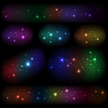 Collection of different luminous elements. Mesh.This file contains transparency.のイラスト素材