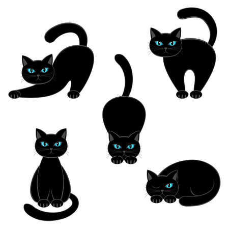 Set of cats on a white background.のイラスト素材