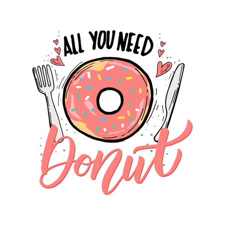 Vector illustration with hand-drawn lettering.のイラスト素材