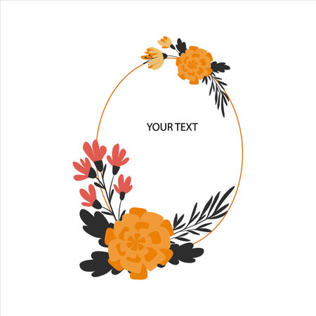 floral frame. Perfect for wedding invitations and birthday cards.のイラスト素材