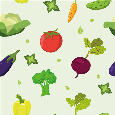 Vegetables sampleless pattern. Illustration of farm product for design advertising products shop or marketのイラスト素材