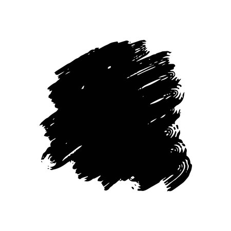 grunge background template. Hand drawn brush stroke isolated on white background. Template for textのイラスト素材
