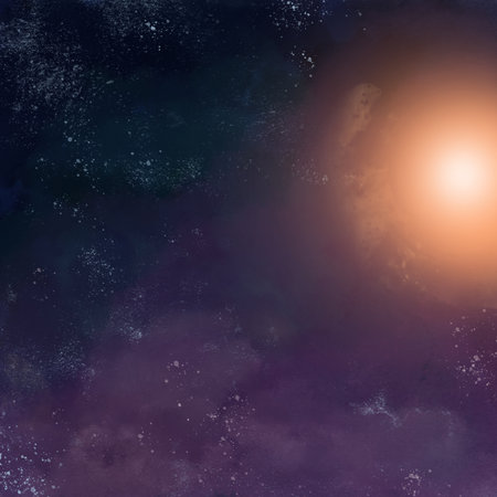 A starry night sky and a luminous galaxy. Watercolor illustration. Dark blue sky with a scattering of stars similar to the Milky Way. The theme of magic, astrology and natureの写真素材