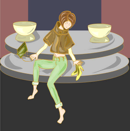 Fashionable ladyのイラスト素材