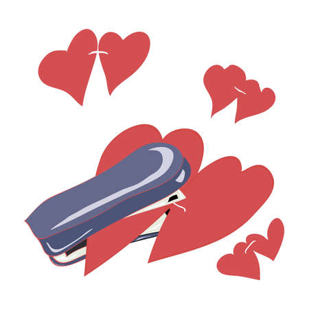 United stationery stapler hearts on Valentine\'s Dayのイラスト素材