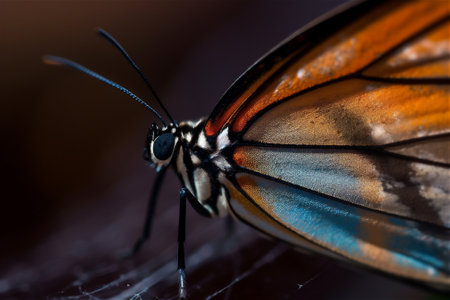 Wing of a butterfly macro textured background. AI generated contentの素材
