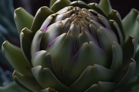 Detail of Purple and Green Artichoke. AI generated contentの素材