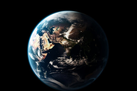 Planet Earth in space background. AI generated contentの素材