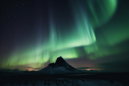 Northern Lights. AI generated contentの素材