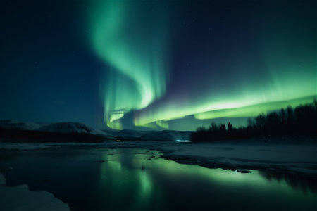Northern Lights. AI generated contentの素材