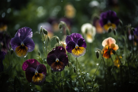 Field of flowers. AI generated contentの素材