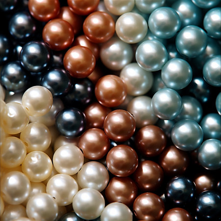 Abstract background, Macro of colourful pearls. AI generated contentの素材