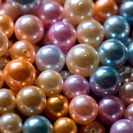 Abstract background, Macro of colourful pearls. AI generated contentの素材