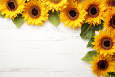 sunflowers on white backgroundの素材