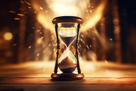hourglass, time running conceptの素材