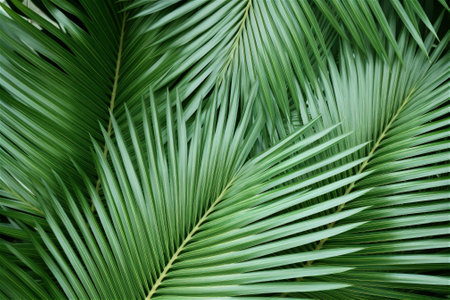 Green palm leaf pattern texture abstract backgroundの素材