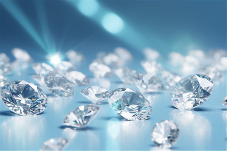 Diamonds on blue background.の素材