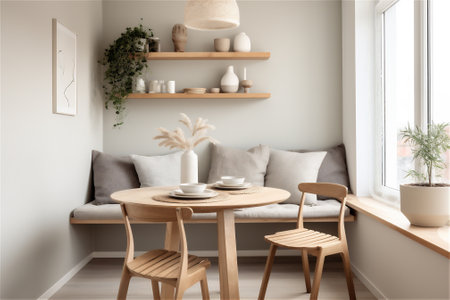 Room with dining table and chairsの素材