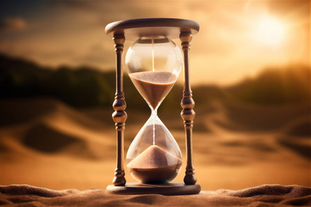 hourglass, time running conceptの素材
