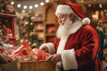 Santa going shoppingの素材