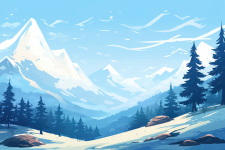 nature mountain landscape winter backgroundの素材