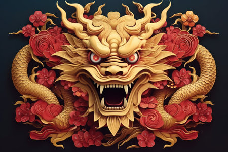 gold and red dragonの素材