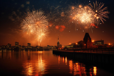 fireworks on new years eveの素材