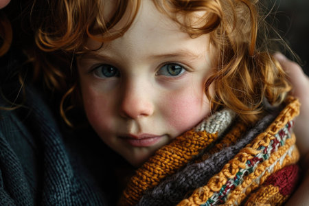 child having a cuddleの素材