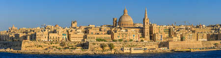 Valetta skyline at sunset