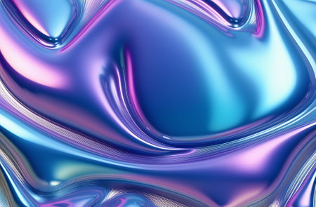 Abstract holographic metallic bright blue background, texture design.の写真素材