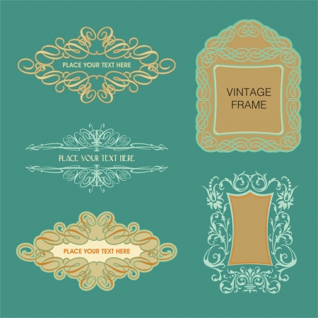 Sets of Vintage Calligraphy Framesのイラスト素材
