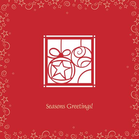 Greeting card with cut out Christmas elementsのイラスト素材