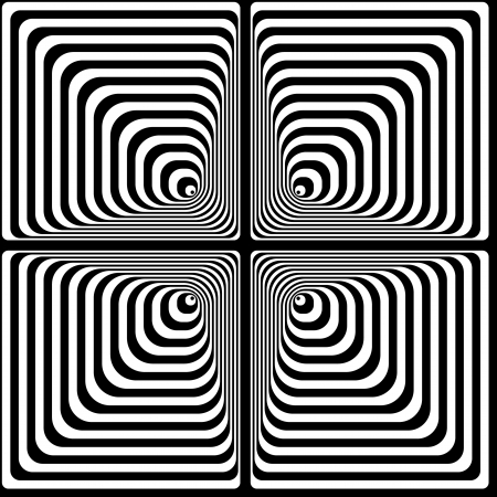 Optical illusion  Black and white vector illustration のイラスト素材