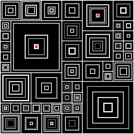 Pattern in black and white with red accentsのイラスト素材
