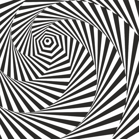 Black and white optical illusion. Vasarely optical effect.のイラスト素材