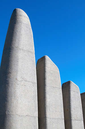Afrikaans Language Monument shot on blue sky background in Paarl, Western Cape, South Africaの写真素材