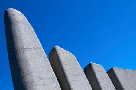 Afrikaans Language Monument shot on blue sky background in Paarl, Western Cape, South Africaの写真素材