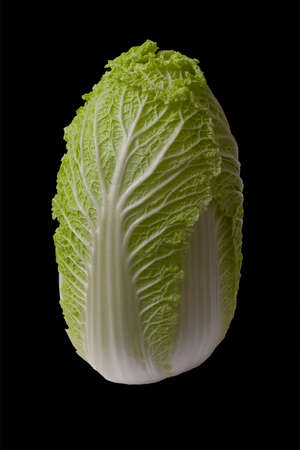 cabbage isolated on black backgroundの写真素材