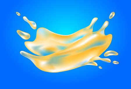 Transparent splash of pineapple juice. Realistic three-dimensional vector illustrationのイラスト素材