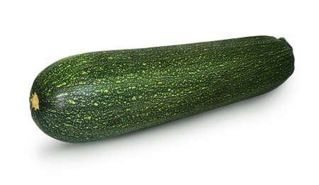 One large raw zucchini on a white background. Crude summer vegetableの写真素材
