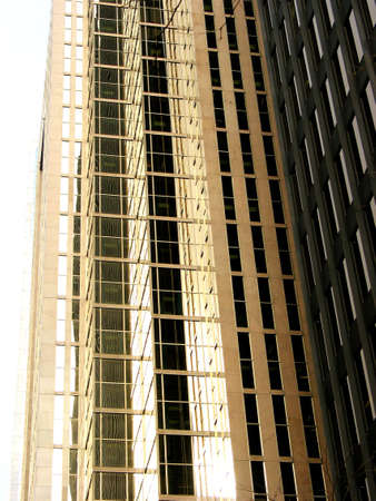 Reflections in downtown skyscrapersの写真素材