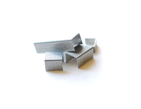 Staples on white backgroundの写真素材