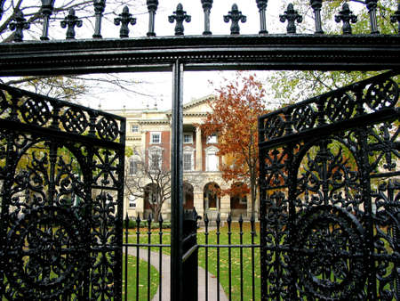 Wrought iron gate in downtown Torontoの写真素材