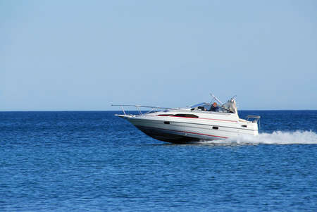 Fast moving speedboat