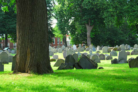Old cemetery in Bostonの写真素材