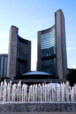 Nathan Phillips square in downtown Toronto Canadaの写真素材